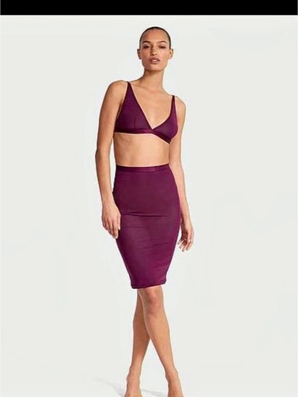 Victoria's Secret 2-Piece Set Burgundy Size Small NWT